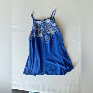 Blue Periwinkle Loose Fit Embroidered Top Eyeshadow Brand Size Medium Picnic